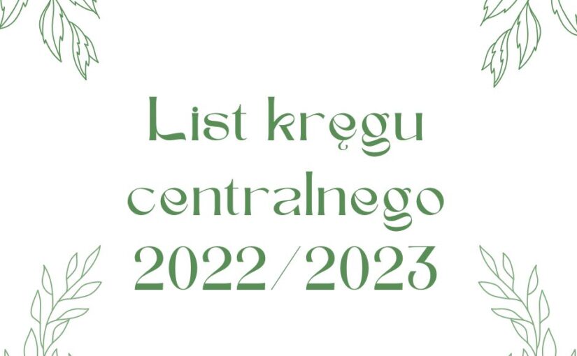 List kręgu centralnego na rok formacyjny 2022/2023